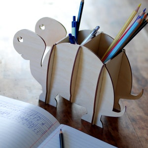 Turtle pencil holder dxf file for laser cutting, Animal SVG table organizer for kids