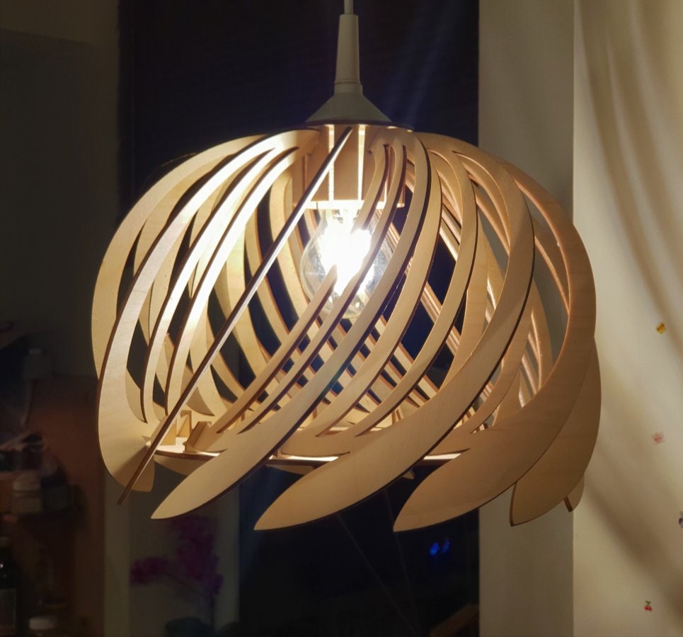 Fichier vectoriel d’ombre de lampe en bois DXF, svg, pdf, png