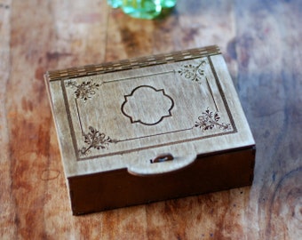 Archivo vectorial de caja de madera, caja de regalo de tamaño mediano, DXF para corte por láser