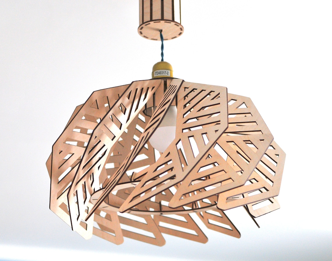 Wood Lamp Shade Vector File Geometrical Lamp DXF Svg Etsy