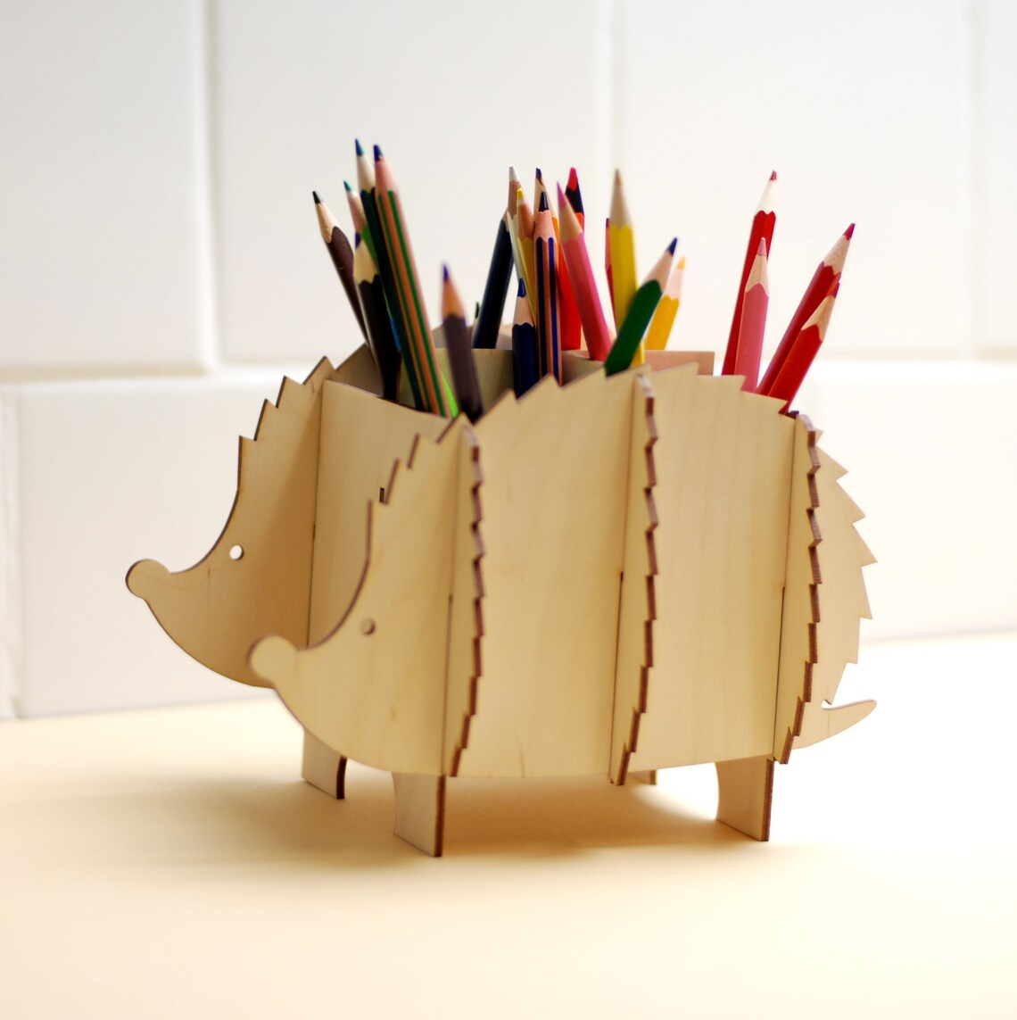 Hedgehog Pencil Holder Dxf File for Laser Cutting SVG Table Etsy