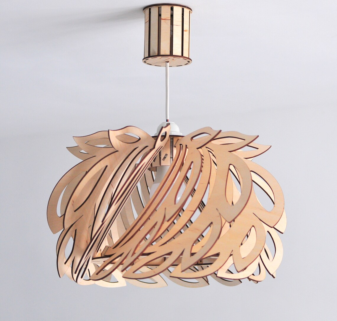 Wood Lamp Shade Vector File Floral Lamp DXF Svg Pdf Png Etsy