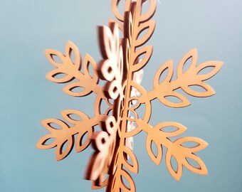 Copo de nieve 3D SVG, archivo vectorial de plantilla de copo de nieve, archivo de corte de copo de nieve para láser, DXF de Navidad