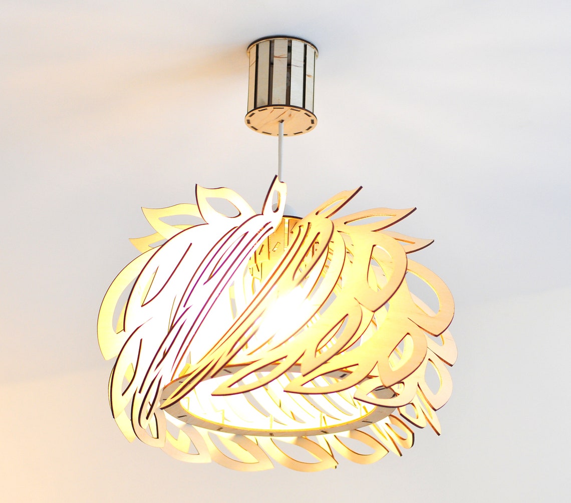 Wood Lamp Shade Vector File Floral Lamp DXF Svg Pdf Png Etsy