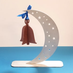 Moon decor with stand and bell, Vector file in DXF, SVG, pdf