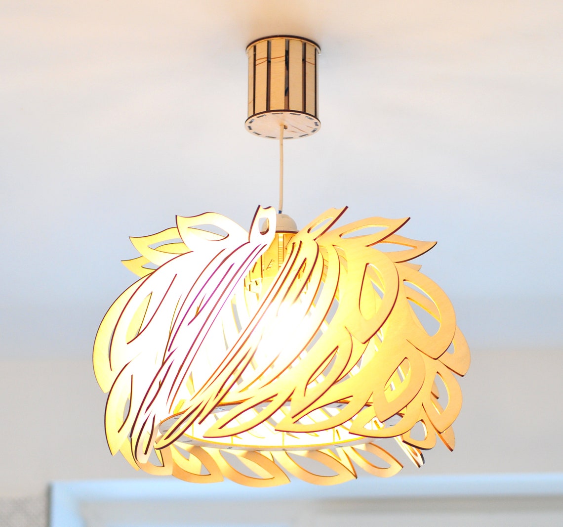 Wood Lamp Shade Vector File Floral Lamp DXF Svg Pdf Png Etsy