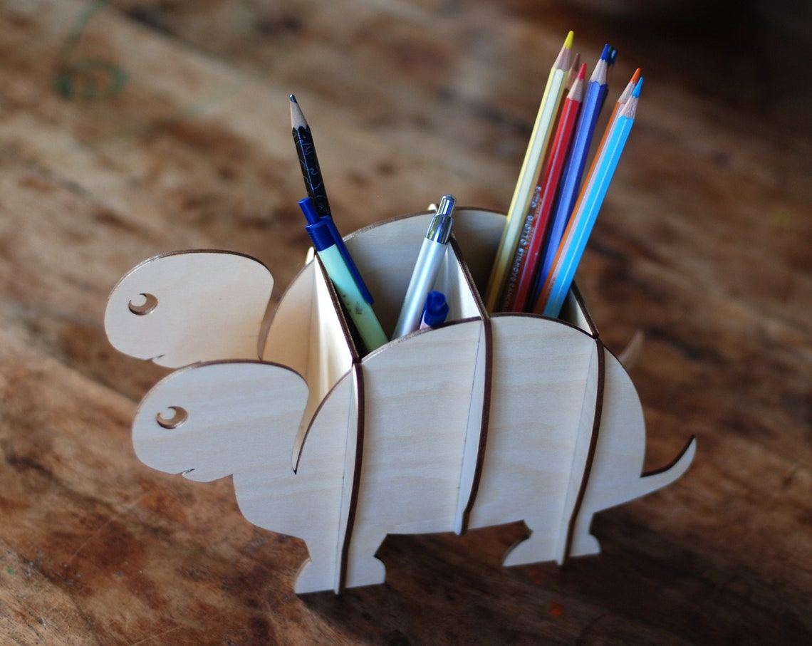 Turtle Pencil Holder Dxf File for Laser Cutting, Animal SVG Table