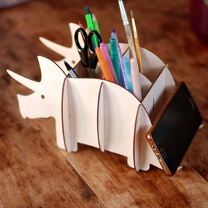 Dinosaur pencil holder vector file DXF, svg, pdf, 3D vector file for phone holder, tablet holder