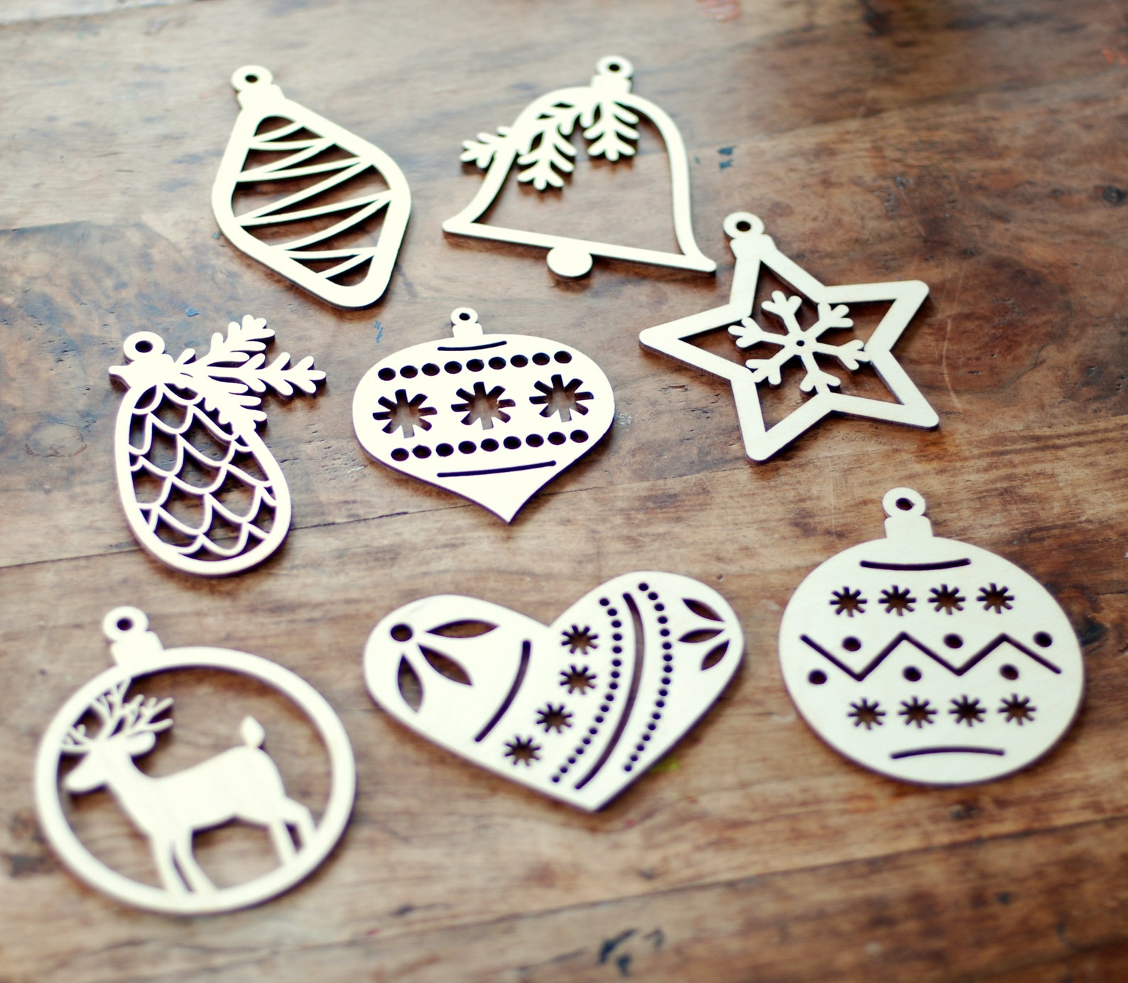 Christmas Tree Decors Vector File Ornaments Shapes DXF SVG Etsy