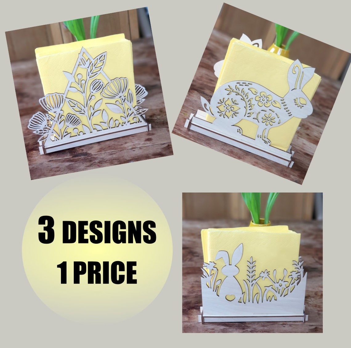Napkin Holder Vector File DXF Svg Pdf Easter 3D Decor Etsy