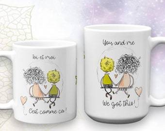 Customized Valentine mug gift, Cute couple mug for Valentin, Personalized Gift for Valentine day, Wedding gift, Engagement gift
