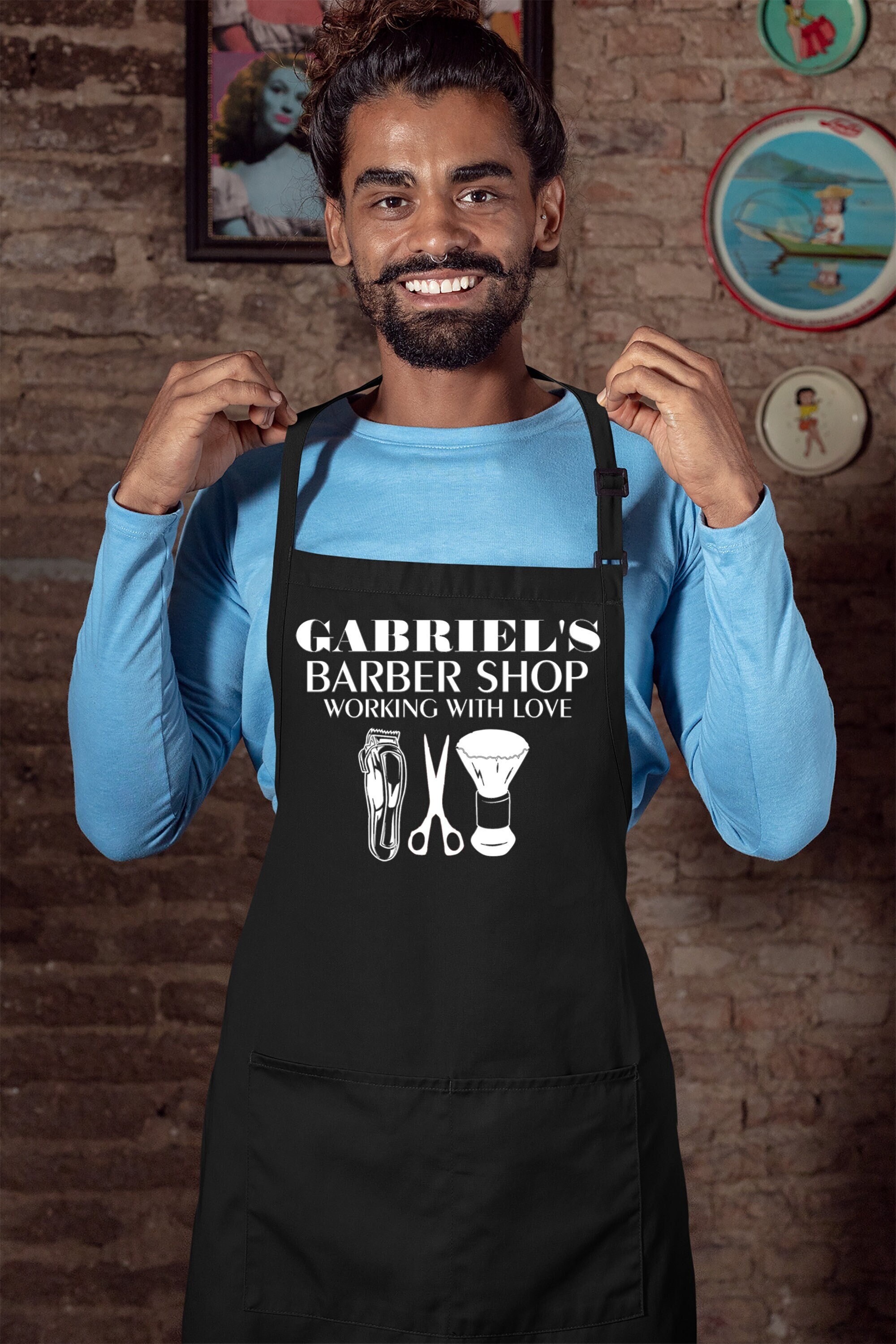 Personalized Barber Apron Custom Apron Customized Etsy
