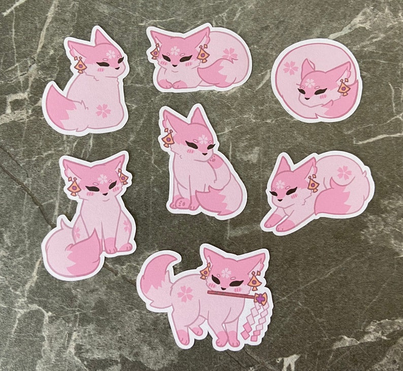 Yae Miko Fox Sticker Pack Genshin Impact Etsy Australia