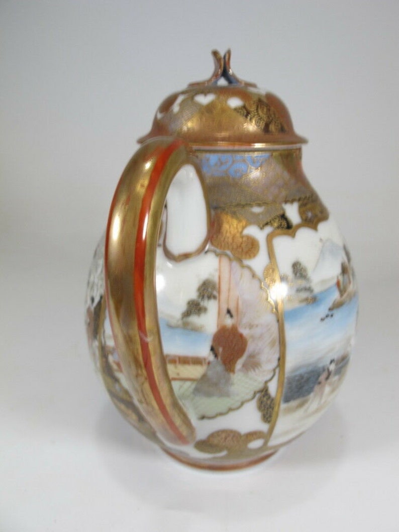 Antique Japanese Satsuma Teapot Etsy