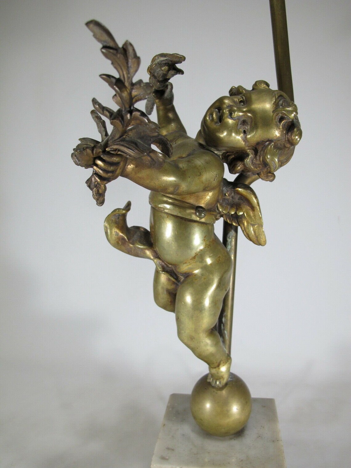 Antique bronze & alabaster angel table lamp AR37 Etsy