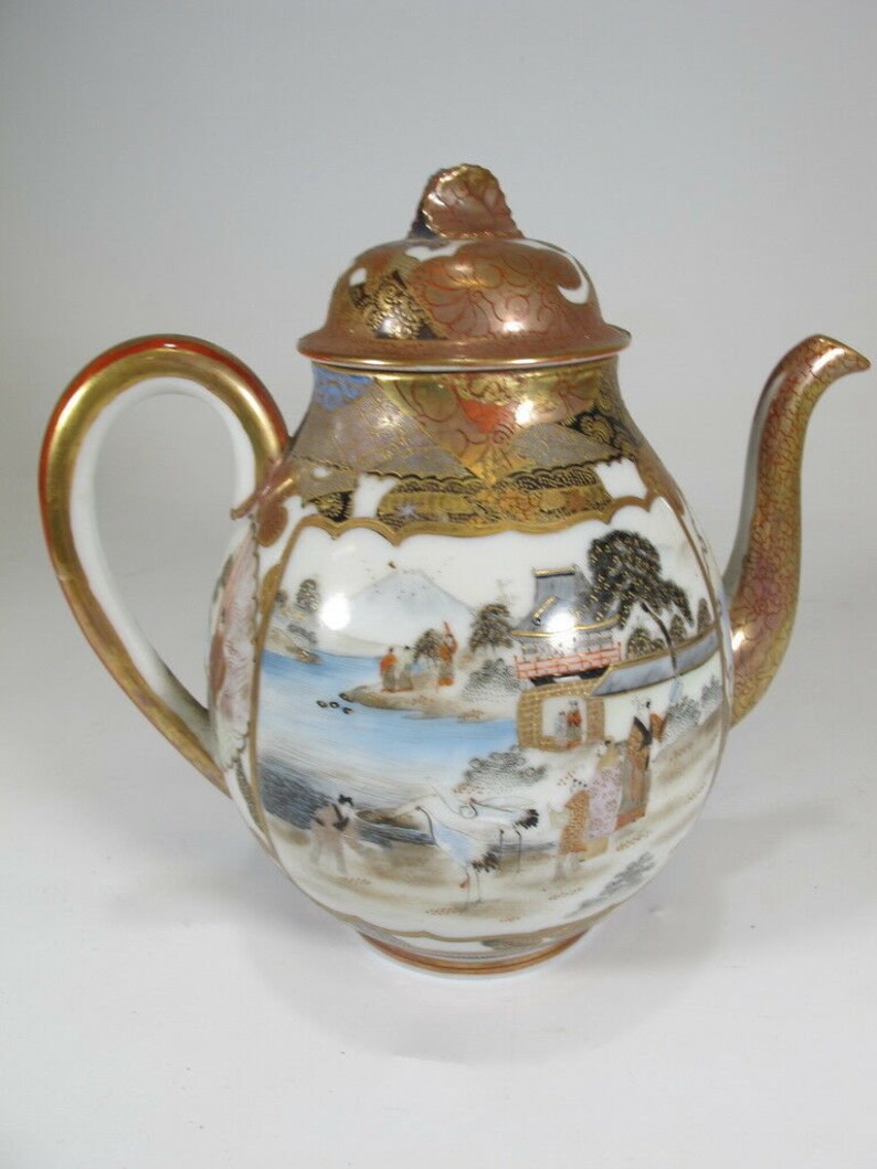 Antique Japanese Satsuma Teapot Etsy