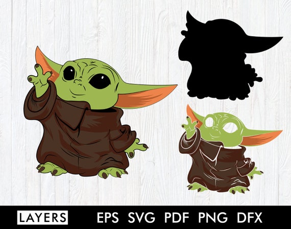 Baby Yoda SVG layered file for Cricut and Vinyl cutting Yoda | Etsy
