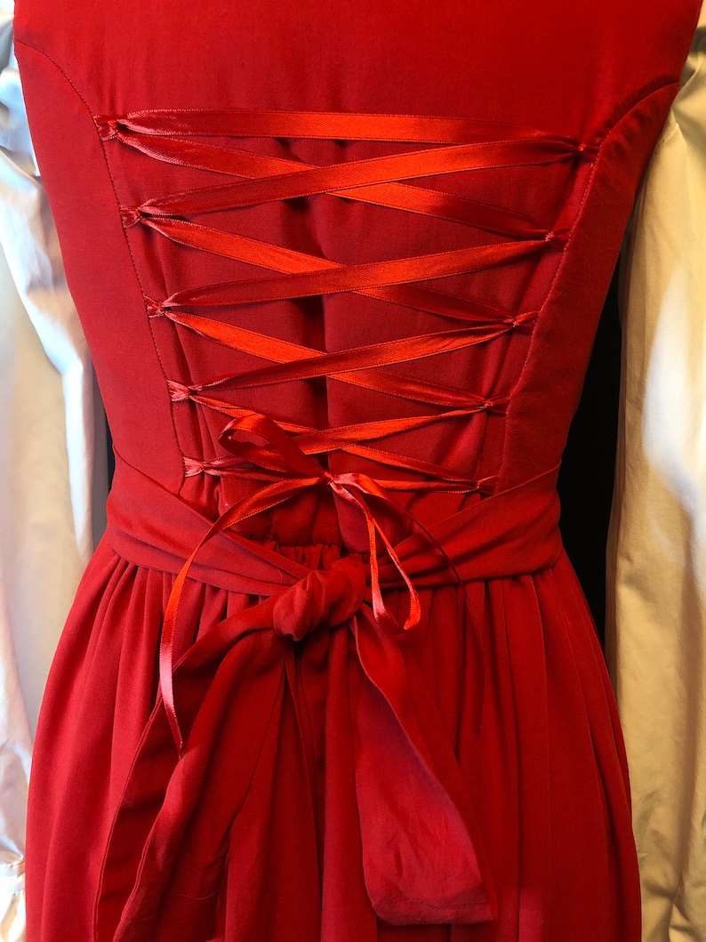 Red Cottagecore Dress size UK612 Etsy