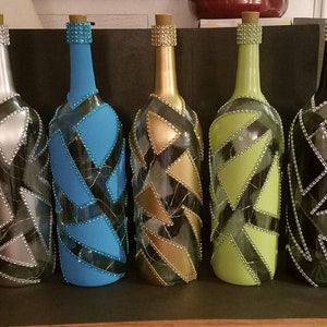 Abstract, LED light up Wine bottle