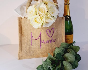 Personalised Mother's Day gift bag, Mum, Mummy, Mumma bag, Bespoke embroidered mini tote for Grandma, Nanna, Nanny, Nan Eco-friendly gift.