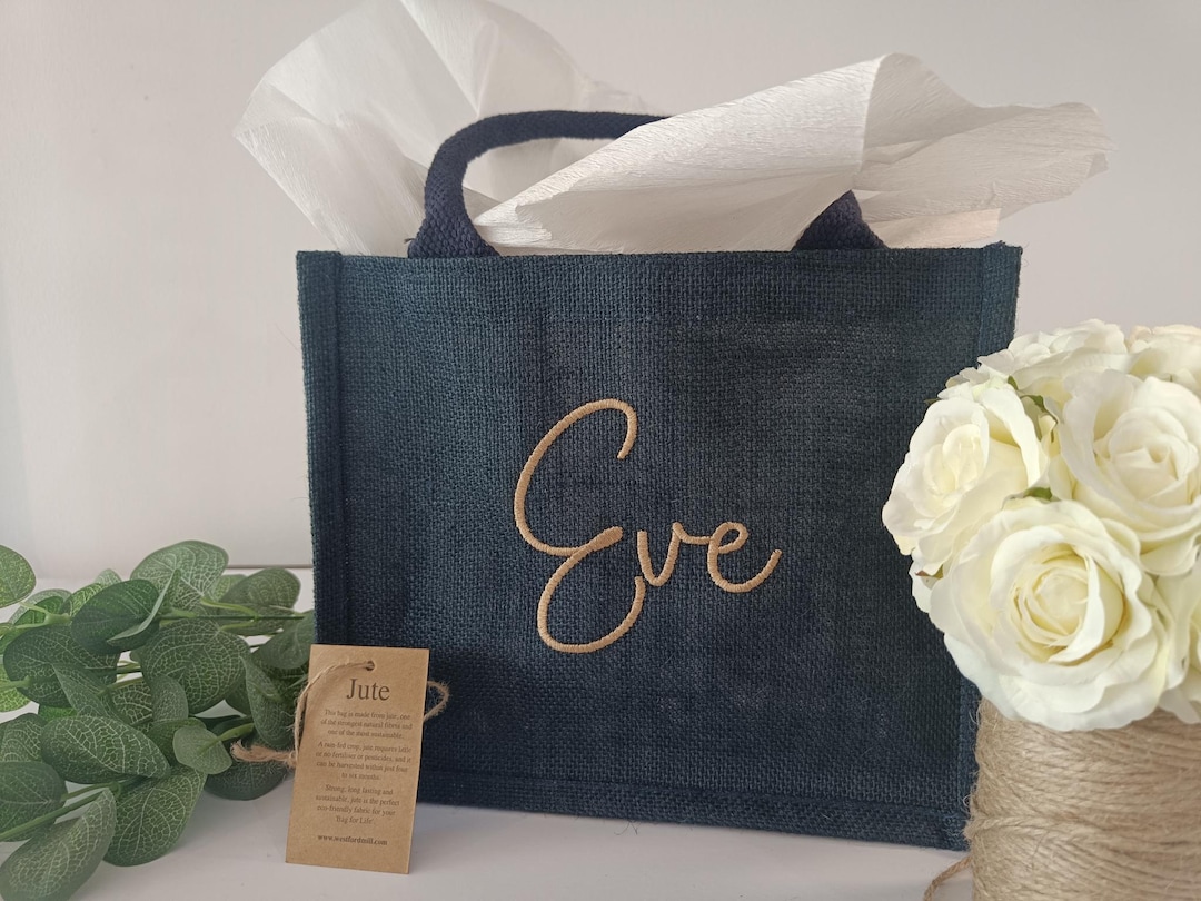 Personalised Gift Bag, Bridesmaid Gift Bag, Bespoke Embroidered Mini ...