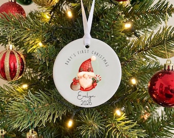 Personalised Baby's First Christmas Bauble, First Christmas Decoration, New Baby Ornament, Christmas Keepsake Gift