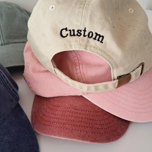 Personalised Vintage Cap Embroidered Cotton Dad Hat with Custom Personalized Text One Size Unisex Snapback Gift Cap for Him and Her F2 image 4