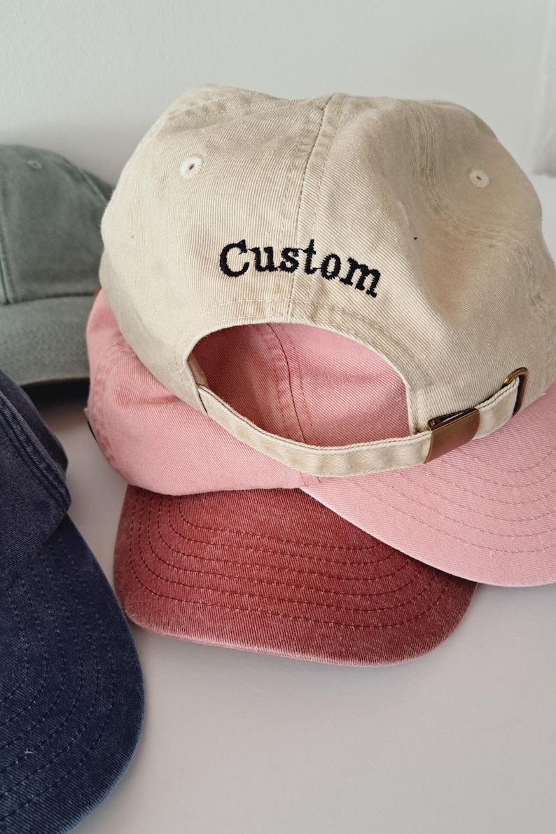 Personalised Vintage Cap Embroidered Cotton Dad Hat with Custom Personalized Text One Size Unisex Snapback Gift Cap for Him and Her F2 image 4