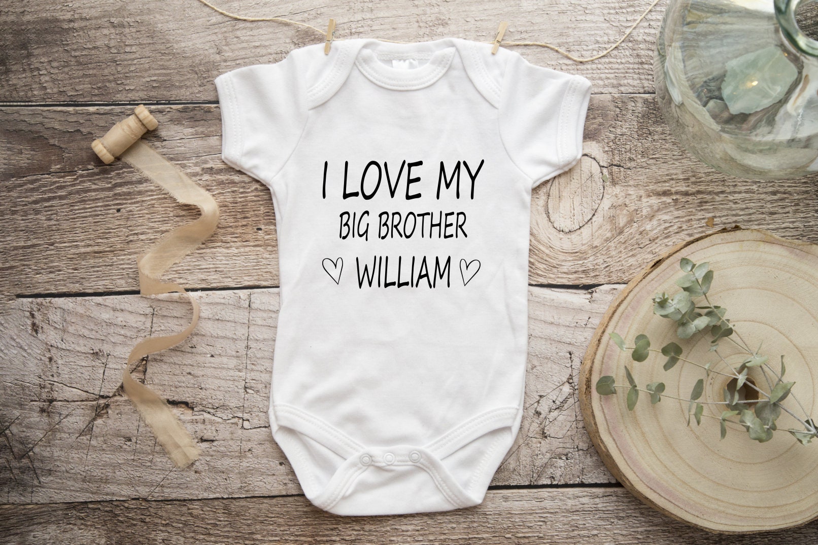 Personalised baby grow Personalised i love my big brother Etsy