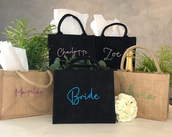 Bridesmaid Gift, Personalised Tote Bag, Bridesmaid Proposal, Birthday Party Gift Bags, Bridesmaid Gift Bags, Hen Party Favour Bags, Jute Bag