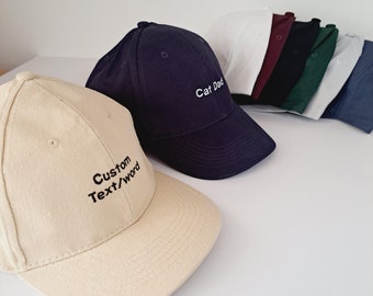 Personalised Custom Cap | Embroidered Cotton Dad Hat with Custom Personalized Text | One Size Unisex Snapback Gift Cap for Him and Her