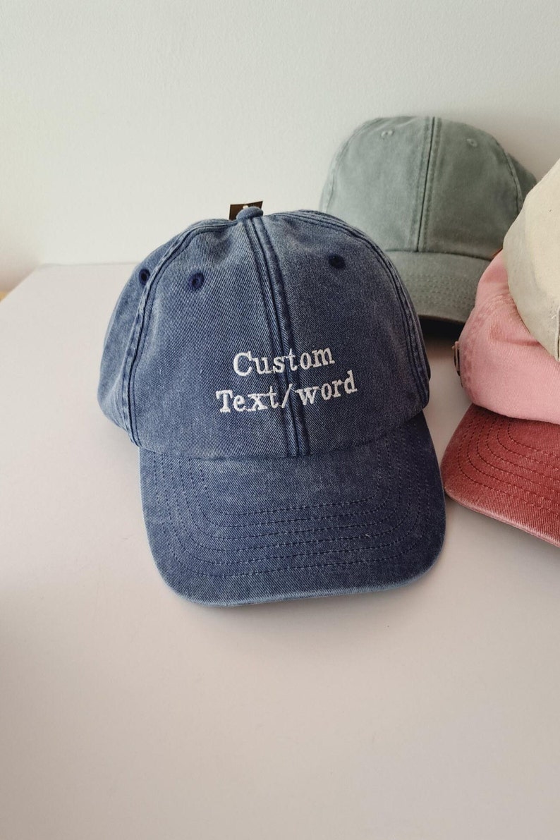 Vintage Cap Bestickter Cotton Dad Hat mit benutzerdefiniertem personalisiertem Text One Size Unisex Snapback Geschenk Cap für Sie und Ihn F2 Bild 5