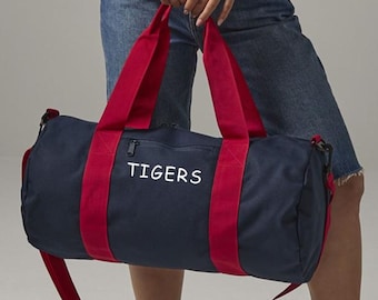 Personalised Duffle Bag, Sports Kit Bag, Travel Weekender Bag. Custom Colour and Embroidery. Embroidered name or word ideal for a club bag.