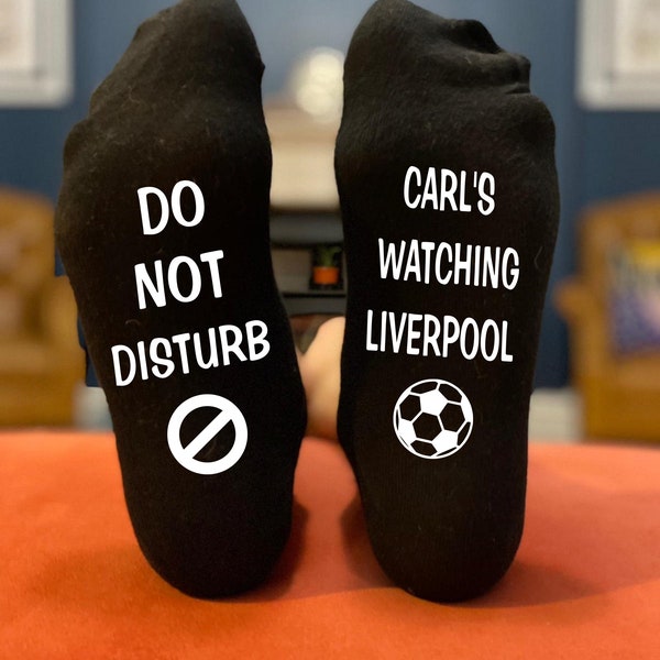 Personalised Liverpool Funny Birthday, Christmas, Father's Day Socks Gift for Footballer Supporter Fan - Do Not Disturb Watching Liverpool