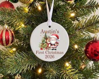First Christmas Bauble Personalised, Baby's First Christmas Ornament, New Baby Gift, Christmas Keepsake Decoration