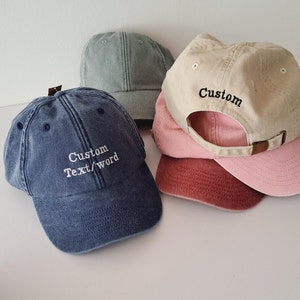 Casquette vintage personnalisée Papa en coton brodé avec texte personnalisé Casquette unisexe unisexe cadeau pour elle et lui F2 image 1