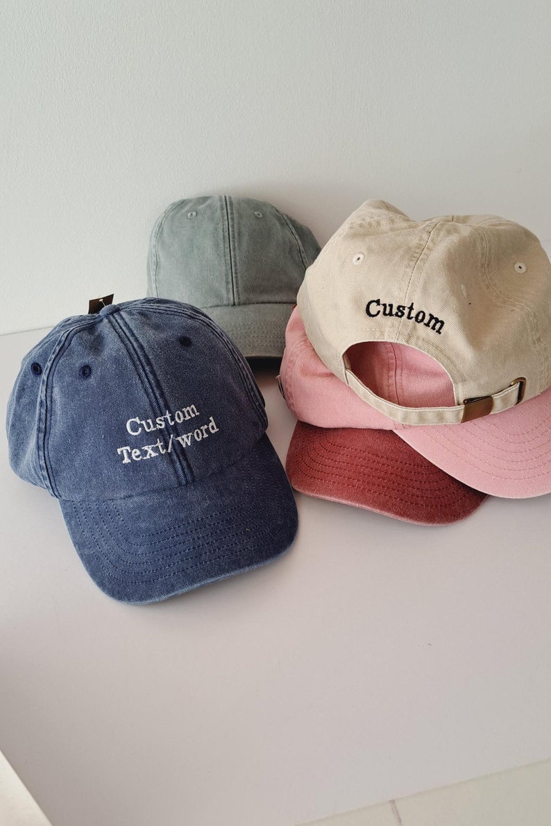 Casquette vintage personnalisée Papa en coton brodé avec texte personnalisé Casquette unisexe unisexe cadeau pour elle et lui F2 image 1