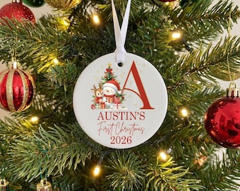 Personalised First Christmas Bauble, Baby's 1st Christmas Decoration, New Baby Christmas Ornament, Keepsake Gift