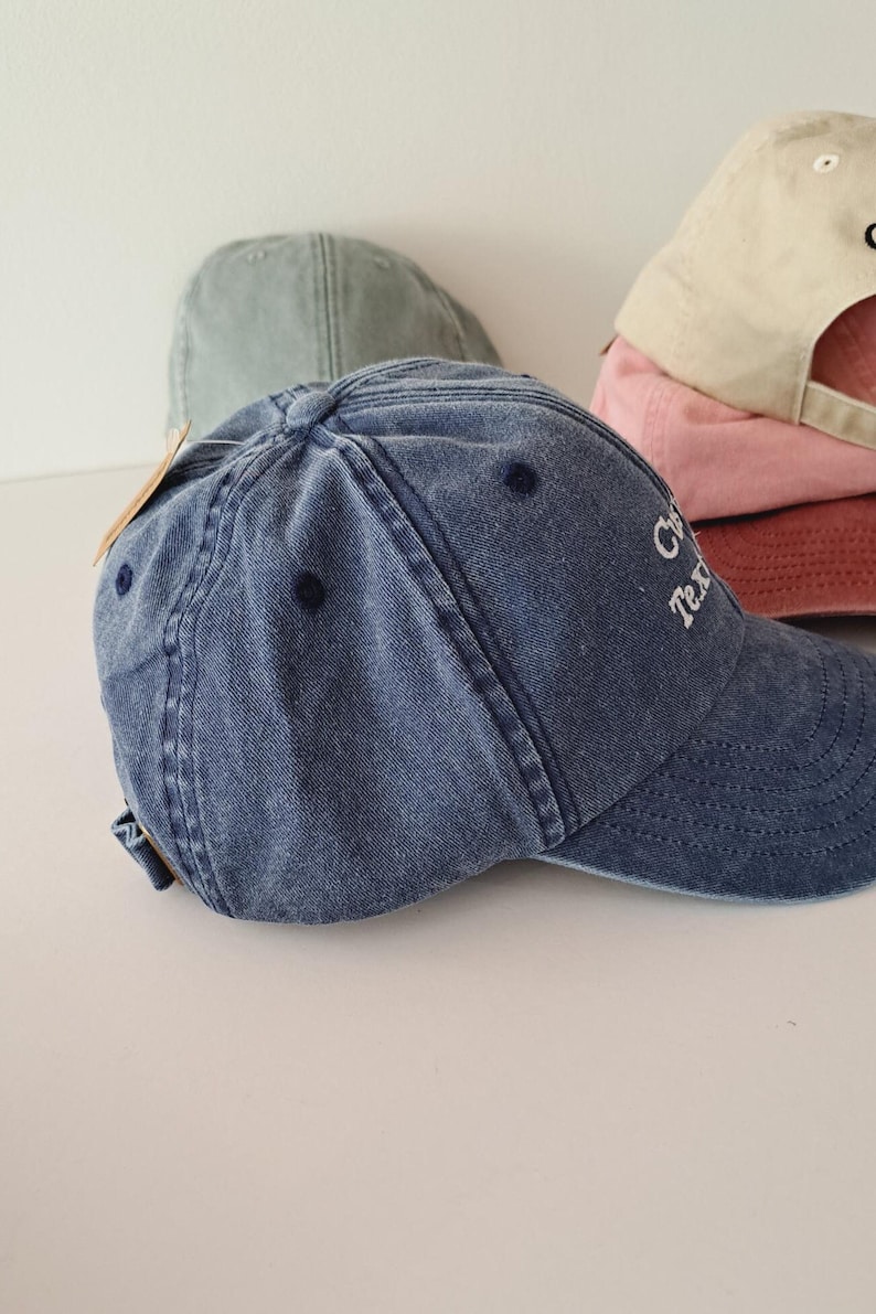 Vintage Cap Bestickter Cotton Dad Hat mit benutzerdefiniertem personalisiertem Text One Size Unisex Snapback Geschenk Cap für Sie und Ihn F2 Bild 3