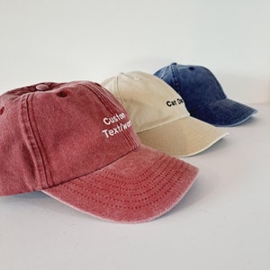 Vintage Cap Bestickter Cotton Dad Hat mit benutzerdefiniertem personalisiertem Text One Size Unisex Snapback Geschenk Cap für Sie und Ihn Bild 4