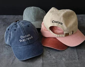 Personalised Embroidered Unisex Cap With Your Text - Best Man Gift - Custom Stag or Hen do - Monogram Caps Gift For Her, Business Party Gift