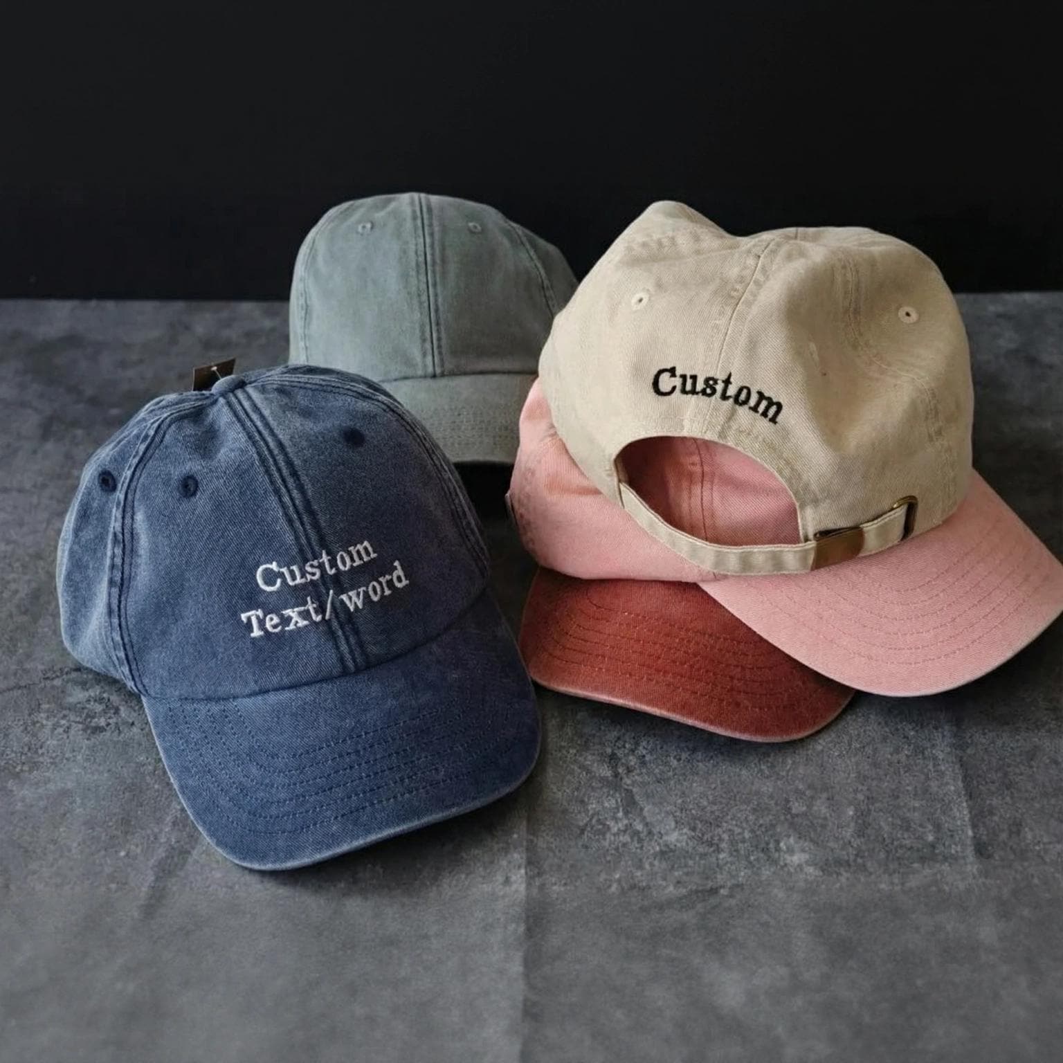 Personalised Embroidered Unisex Cap With Your Text - Best Man Gift ...
