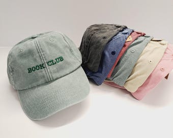 Book Club Cap, Book Lover Cap, Novel Cap, Reading Hat, Women's Bookish Cap, Book Lover Gift, Teacher Reader Gift, Book Worm Gift