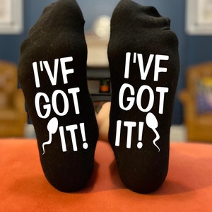 IVF - I&#39;VF Got It! Men&#39;s Socks - Lucky IVF socks - Infertility Gift for Husband, Partner Next stage on the fertility journey Transfer Socks