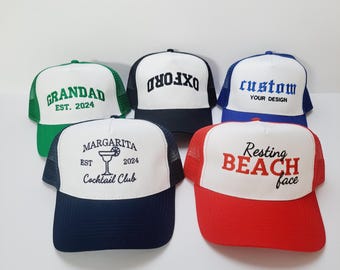 Vintage Style Custom Trucker Hat, Your Design Here, Trucker Caps, Personalised Cap, Bachelorette Hats, Business Logo Hat, Stag Caps Hats