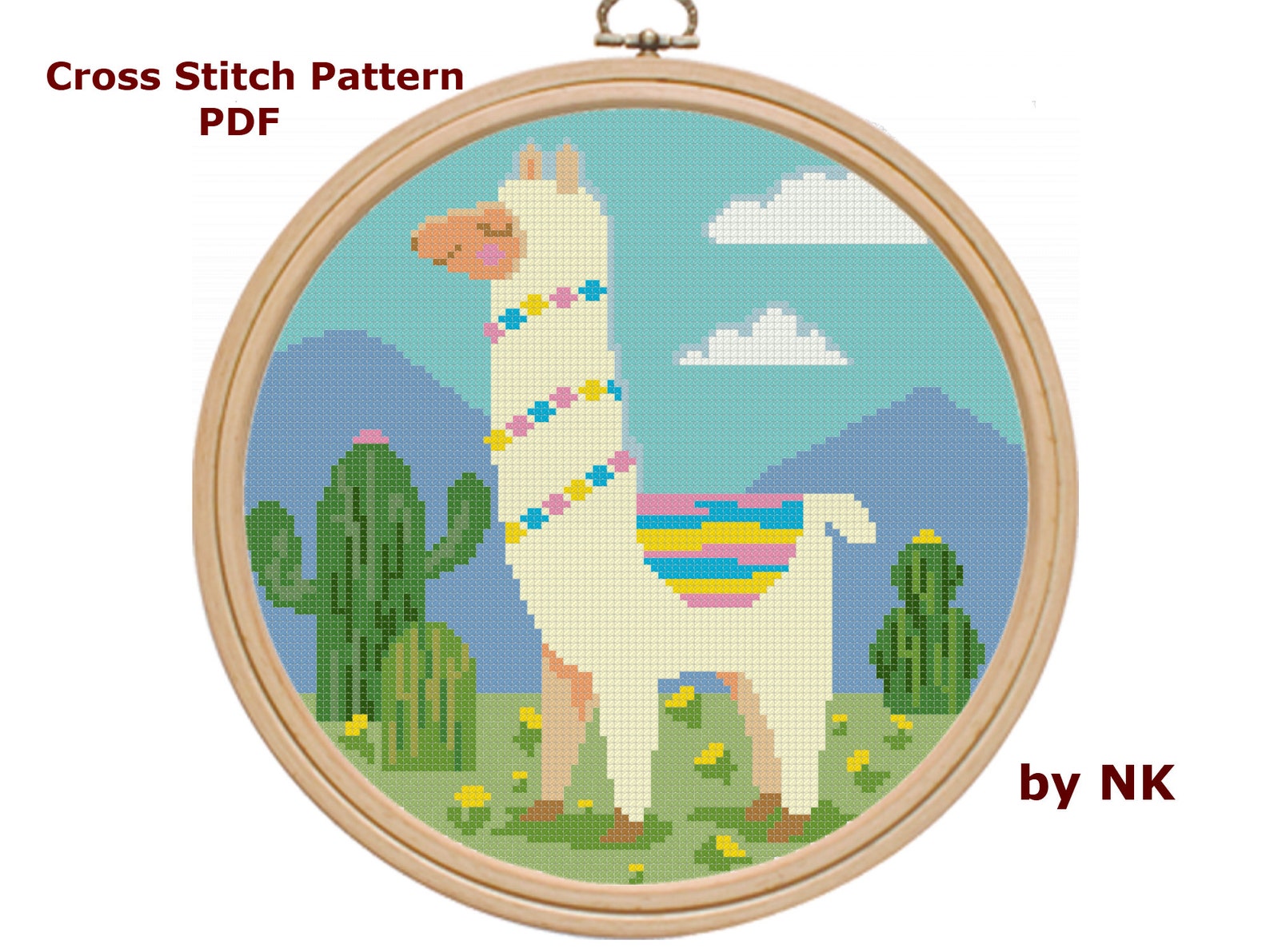 Llama Cross Stitch Pattern PDF Small Cross Stitch for Beginner - Etsy