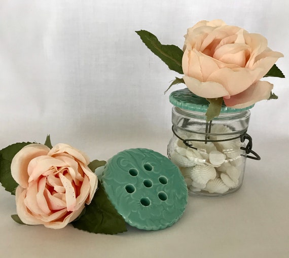 Mason Daisy Ceramic Flower Frog Floral Arranger Gift For Etsy etsy