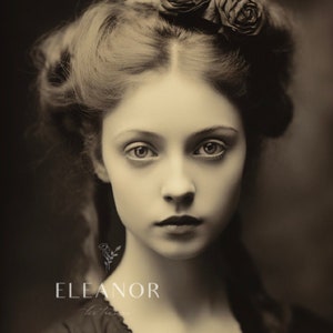 DESCARGA DIGITAL INSTANTE, retrato vintage de una hermosa joven eduardiana