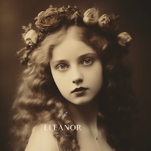 DESCARGA DIGITAL INSTANTE, retrato vintage de una hermosa niña eduardiana