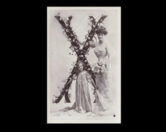 Vintage postcard ∙ Alphabet ∙ Letter X